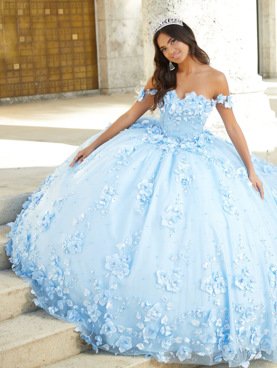 light blue quince dress